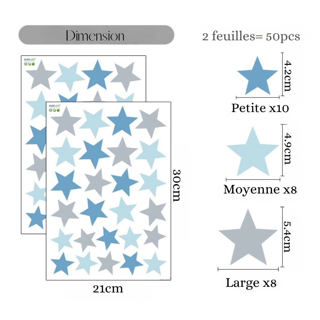 chambre-bebe-stickers-étoile-bleu