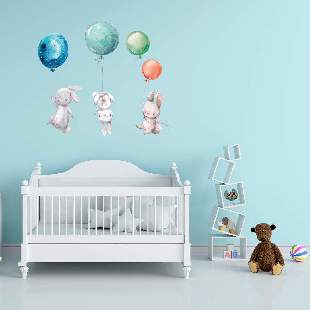 chambre-bebe-stickers-trois-lapins