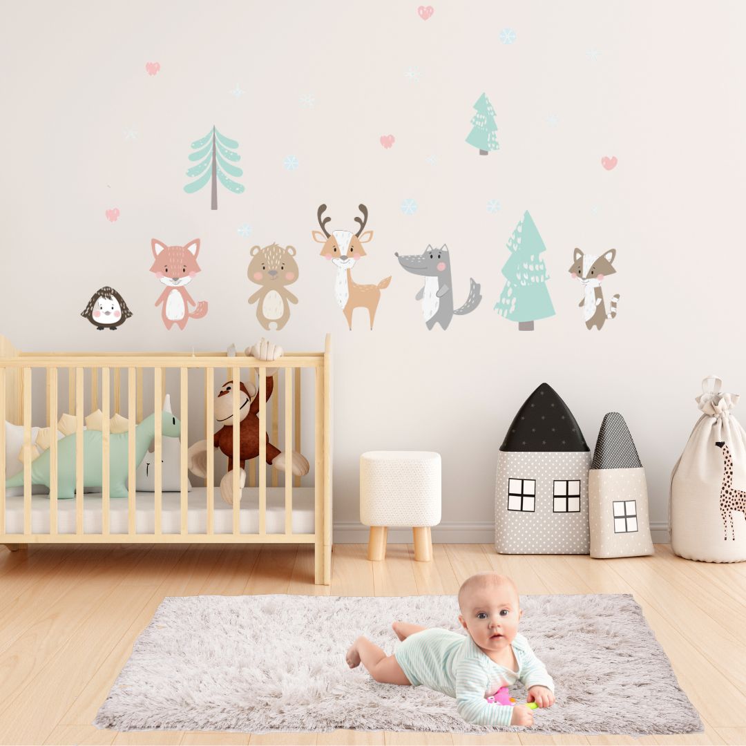 chambre-bebe-stickers-forêt