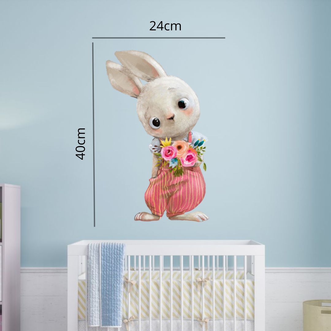 chambre-bebe-stickers-lapin-fleurs