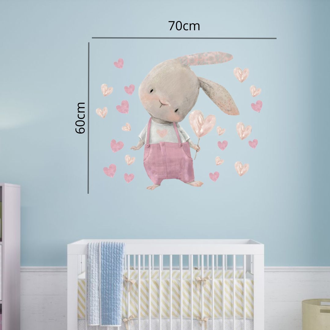 chambre-bebe-stickers-lapin-coeur