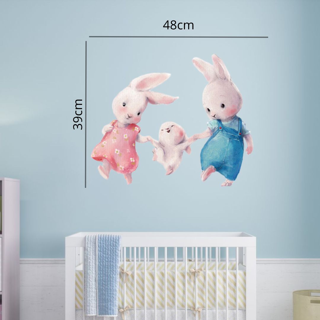 chambre-bebe-stickers-lapin-famille