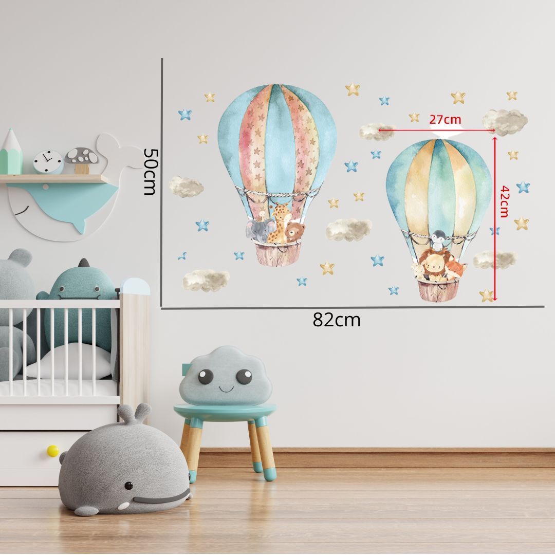 chambre-bebe-stickers-montgolfière