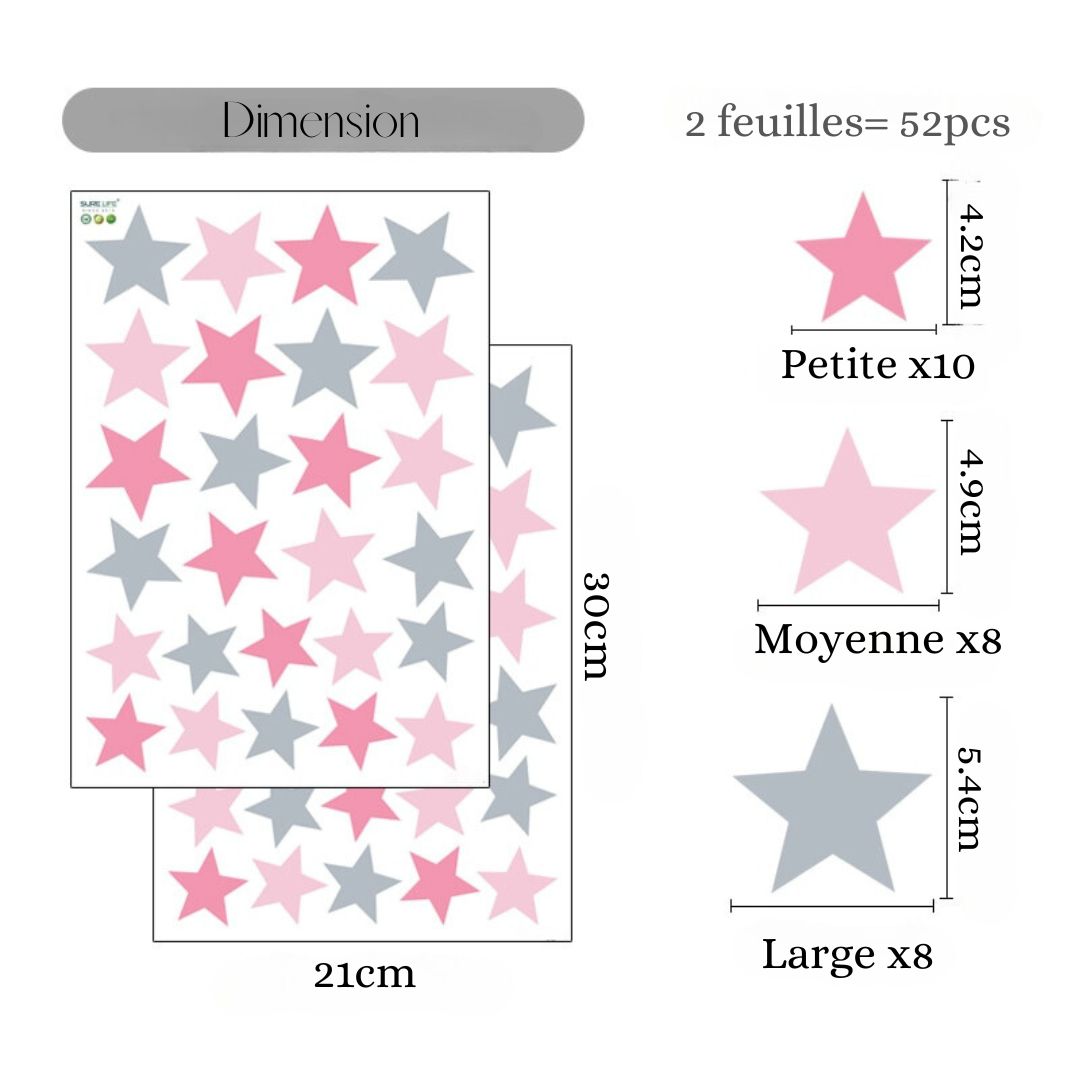 chambre-bebe-stickers-étoile-rose