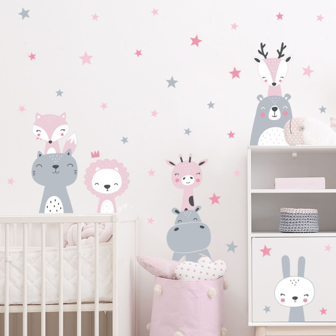 chambre-bebe-stickers-rose